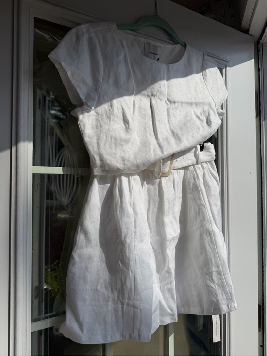 Reformation Dresses & Skirts - Reformation White Linen Belted Skirt Set